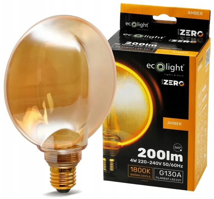 Retro Jantarová LED Žárovka E27 4W 200lm