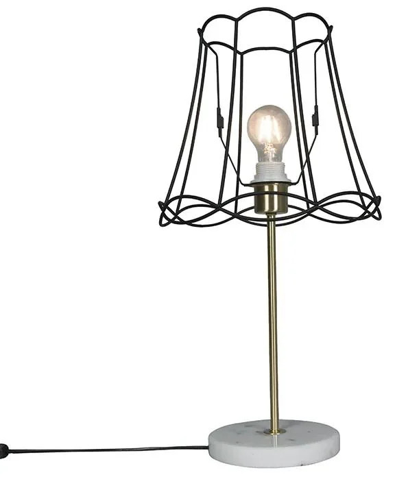 Retro mosazná stolní lampa Granny Frame černá 30 cm