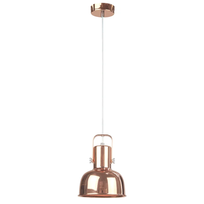 Retro visící lampa s kovovým vzhledem a růžovým zlatem