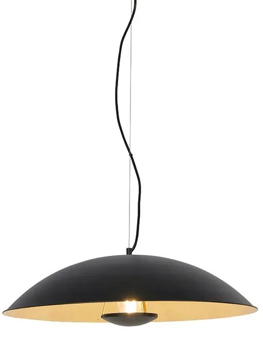 Retro závěsná lampa černá se zlato-černým designem 60 cm - Emilienne