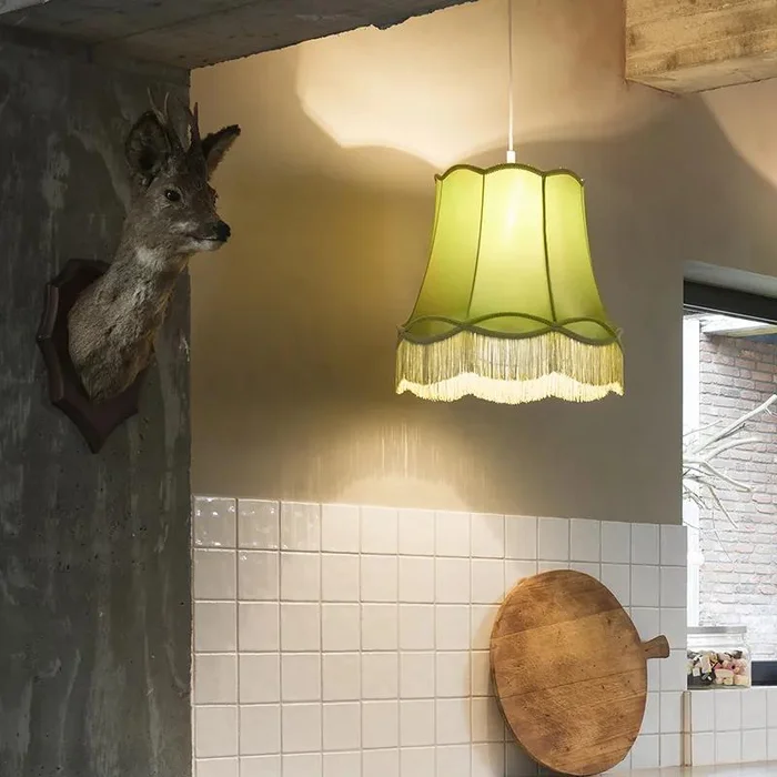 Retro zelené závěsné svítidlo Granny 45 cm