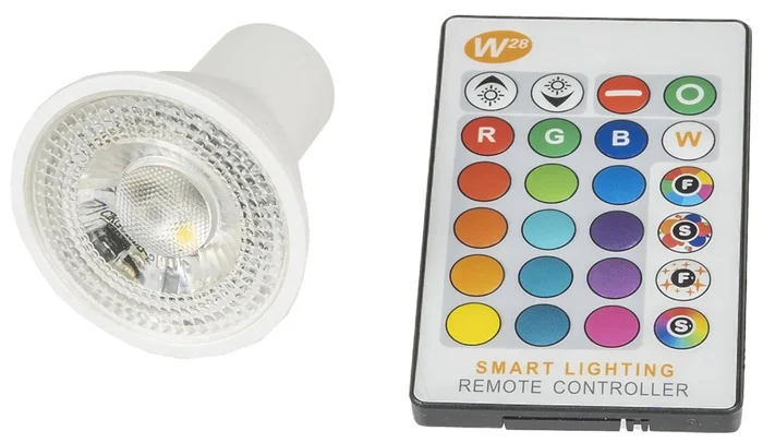 RGBW GU10 LED Žárovka 5W s Dálkovým Ovládáním