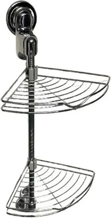 Rohová koupelnová police CORNE 68 cm stříbrná