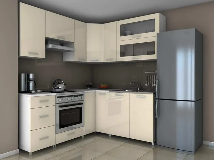 Rohová kuchyňská linka Grepolis – jasmín lesk