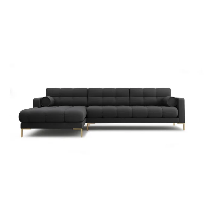 Rohová pohovka Bali s levým uspořádáním v tmavě šedé barvě