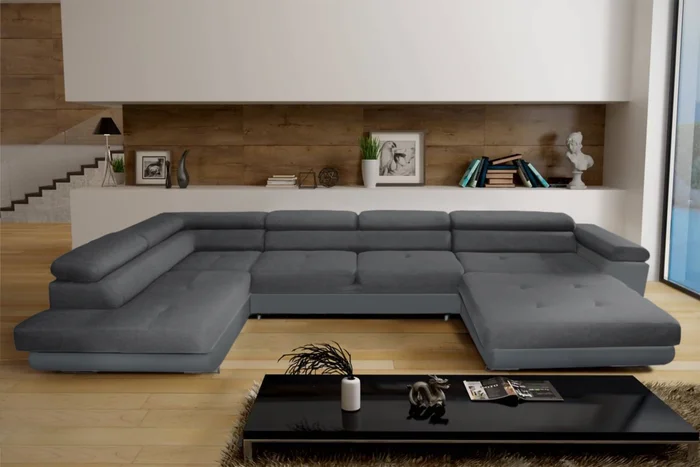 Rohová rozkládací sedačka LAING U mini+L – levá, světle šedá