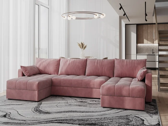 Rohová sedačka ALISTAIR U – růžová MI07