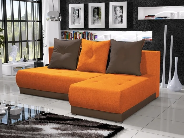 Rohová sedačka KAISON 20 oranžová/hnědá