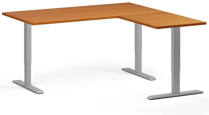 Rohový elektrický výškově nastavitelný stůl 160x160 cm