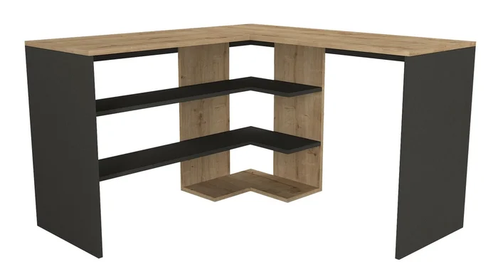 Rohový stůl ABSOLUTE – levý, sapphire/antracit