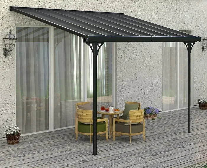 Rojaplast BRUCE F pergola se šedým polykarbonátem