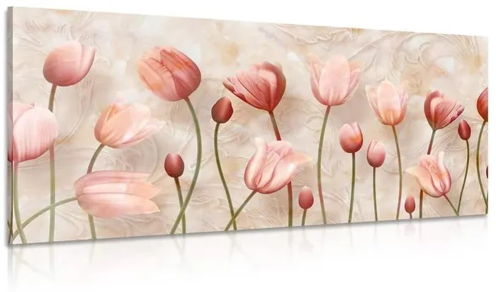 Romantické Tulipány - Obraz na Plátně
