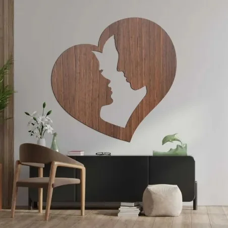 Romantický nátěnný obraz srdce a tváří