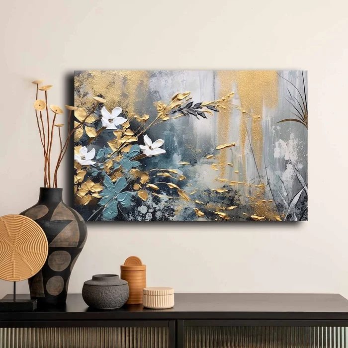 Rostlinné mlhové zátiší na plátně 45 × 70 cm