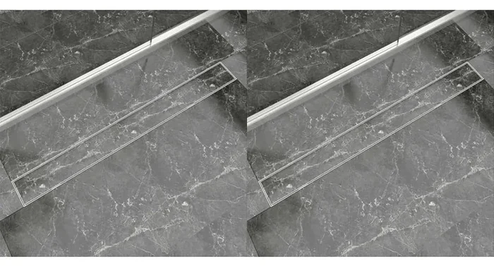 Rovný sprchový žlab z nerezové oceli 2 ks 530x140 mm