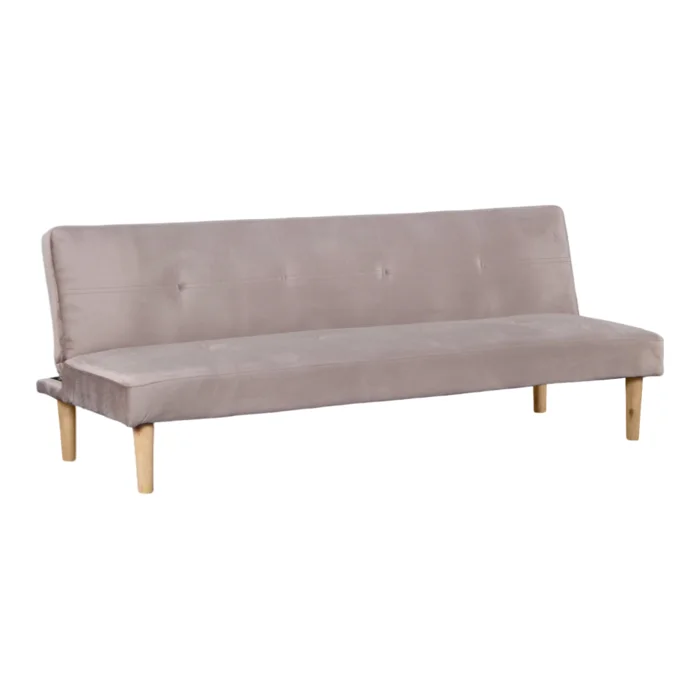 Rozkládací pohovka ALIDA – Velvet taupe, dubové nohy