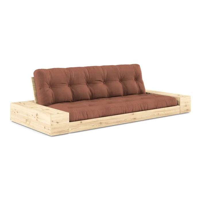 Rozkládací pohovka Base v cihlové barvě 244 cm