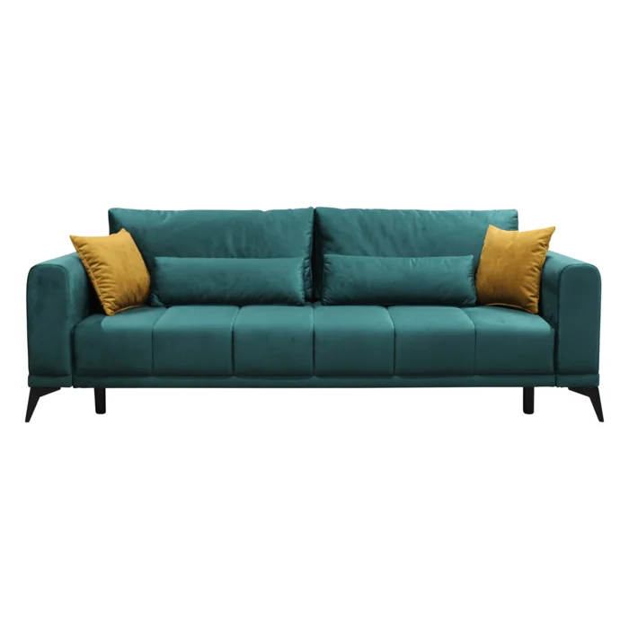 Rozkládací pohovka Grace BIG SOFA smaragdová/hořčicová