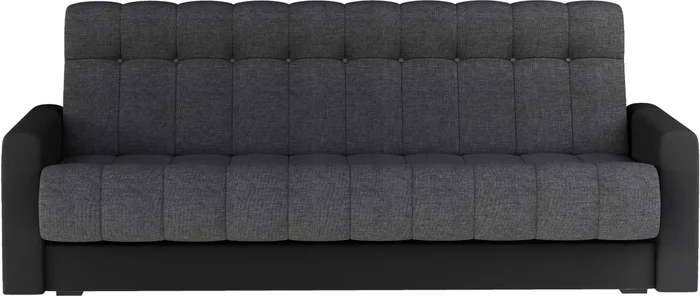 Rozkládací pohovka LIMOGES 05 – světle šedá látka / černá ekokůže