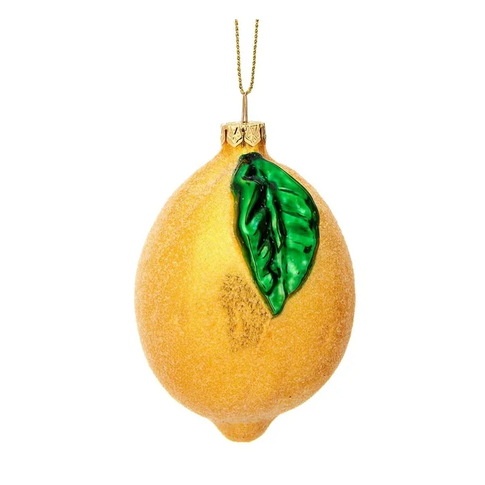 Ruční skleněná vánoční ozdoba Lemon 6 cm