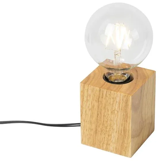 Rustikální dřevěná stolní lampa Bloc