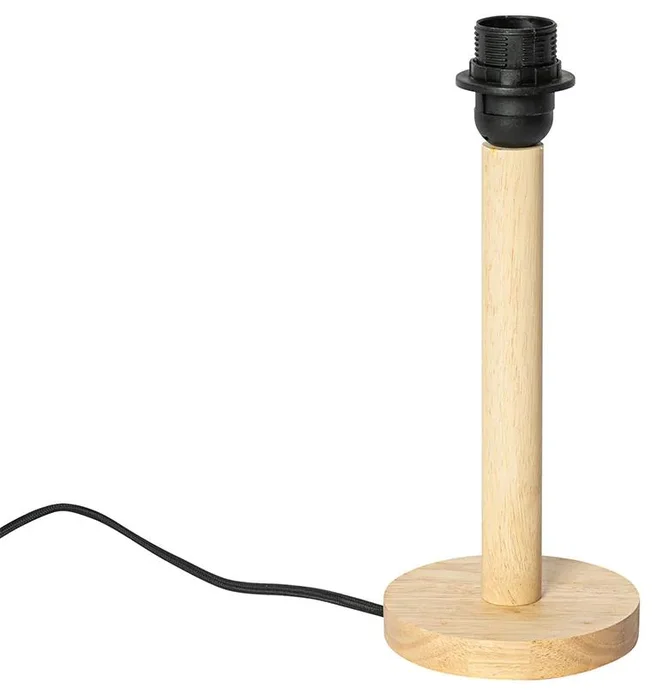 Rustikální dřevěná stolní lampa Mels bez stínidla