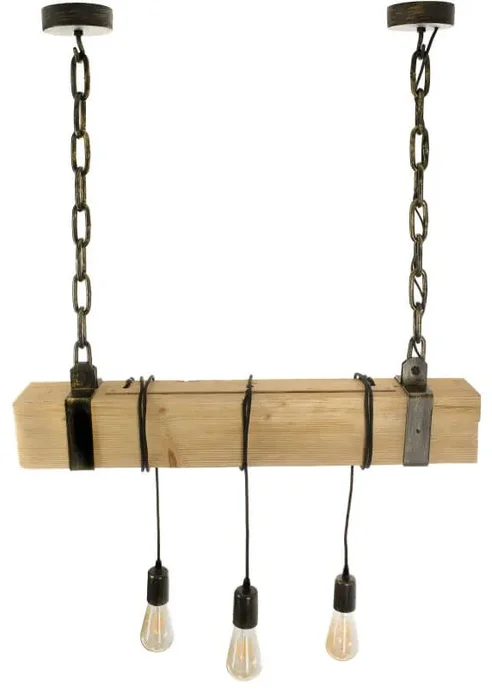 Rustikální dřevěné závěsné světlo WOOD 80B