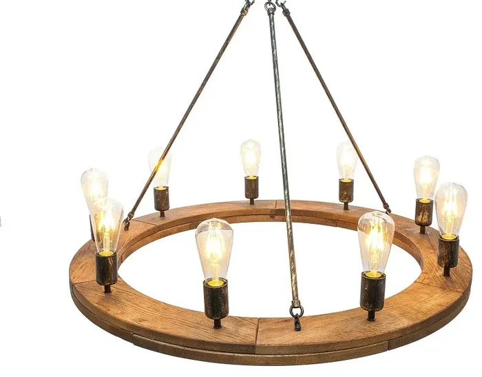 Rustikální dřevěný lustr Wood 90 cm