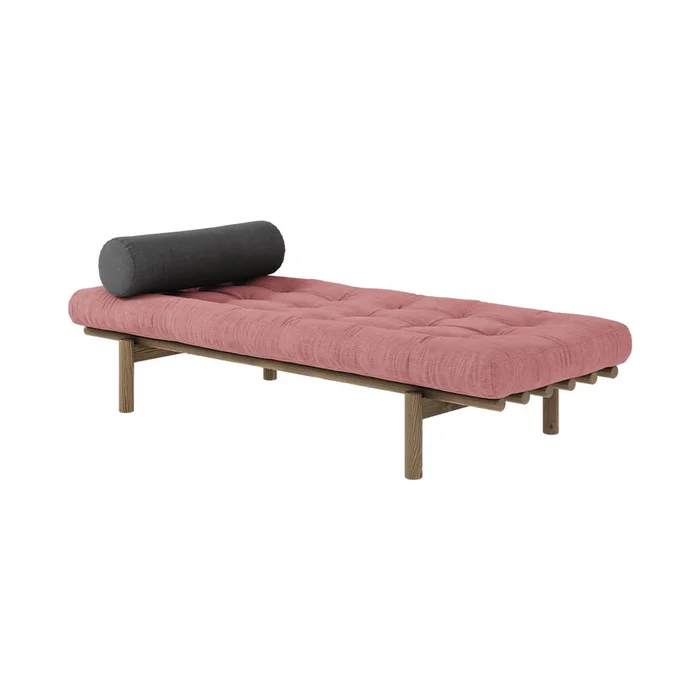 Růžová manšestrová pohovka 200 cm Next