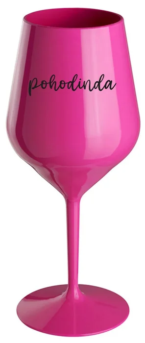 Růžová nerozbitná sklenice na víno 470 ml