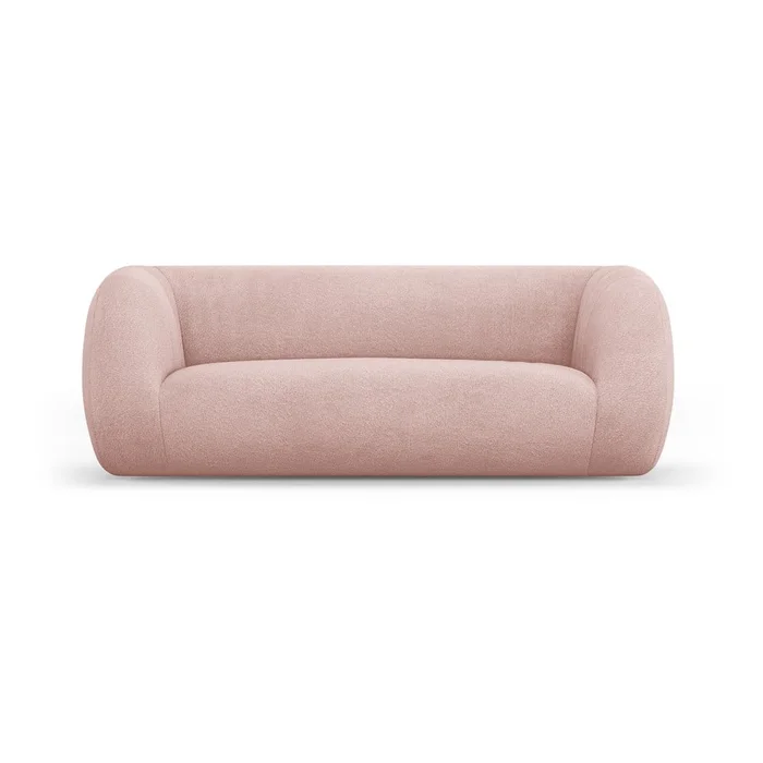 Růžová pohovka z bouclé textilie 210 cm Essen