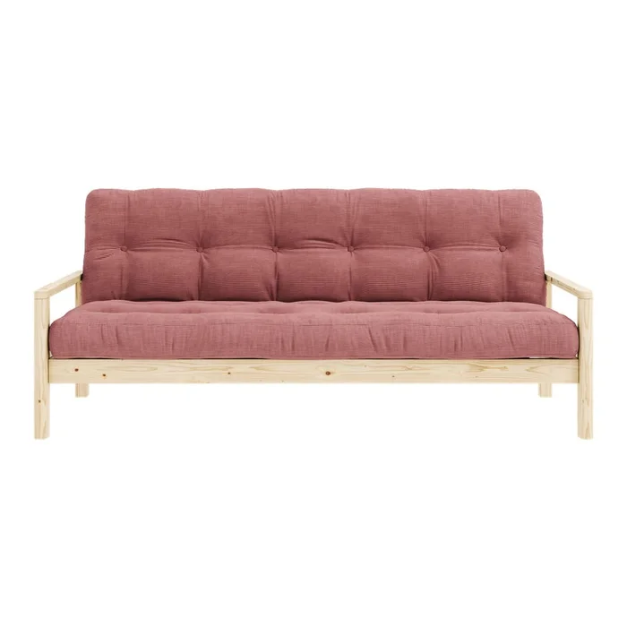 Růžová rozkládací pohovka Knob 205 cm