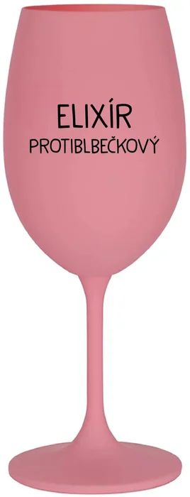 Růžová sklenice na víno ELIXÍR PROTIBLBEČKOVÝ 350 ml