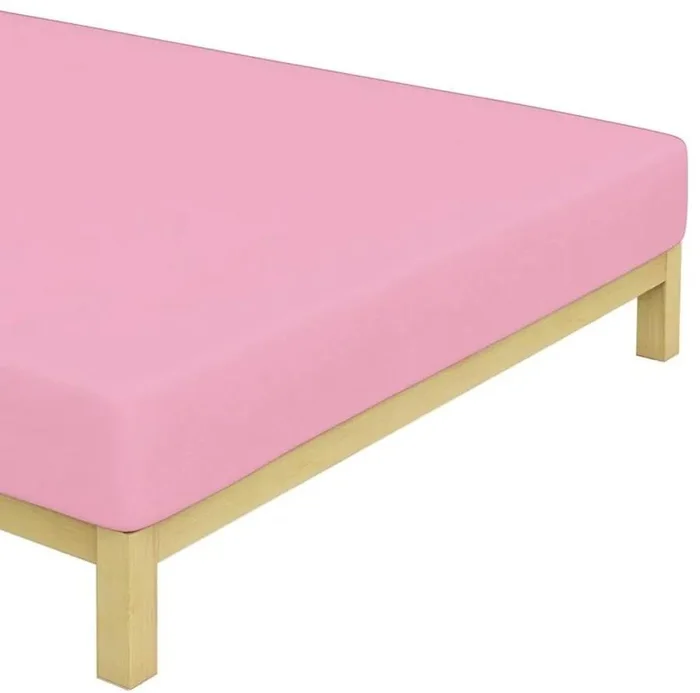 Růžové jersey prostěradlo na jednolůžko 90x200 cm