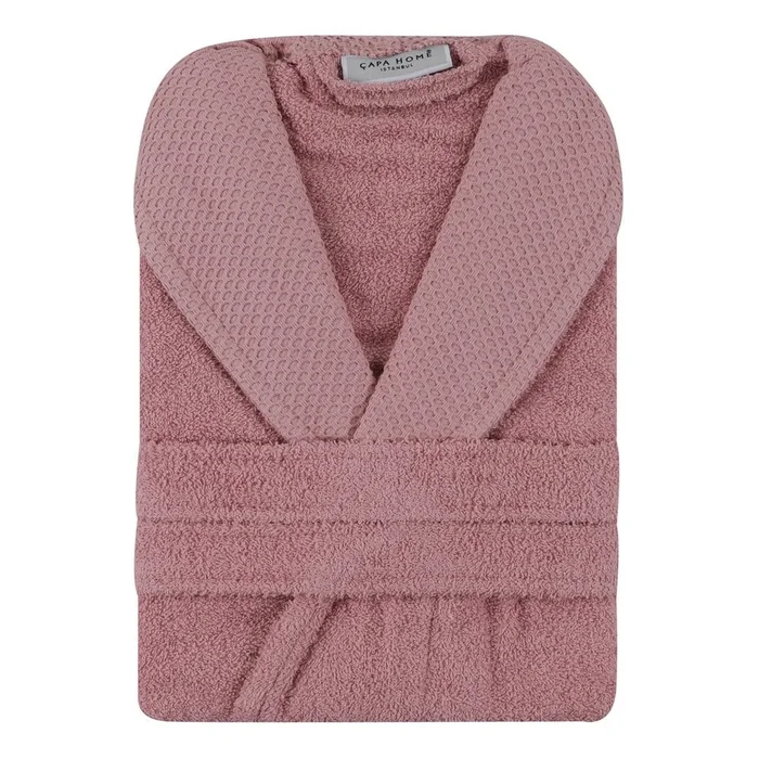 Růžový bavlněný župan velikost L