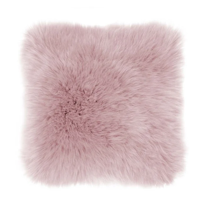 Růžový polštář Sheepskin 45x45 cm