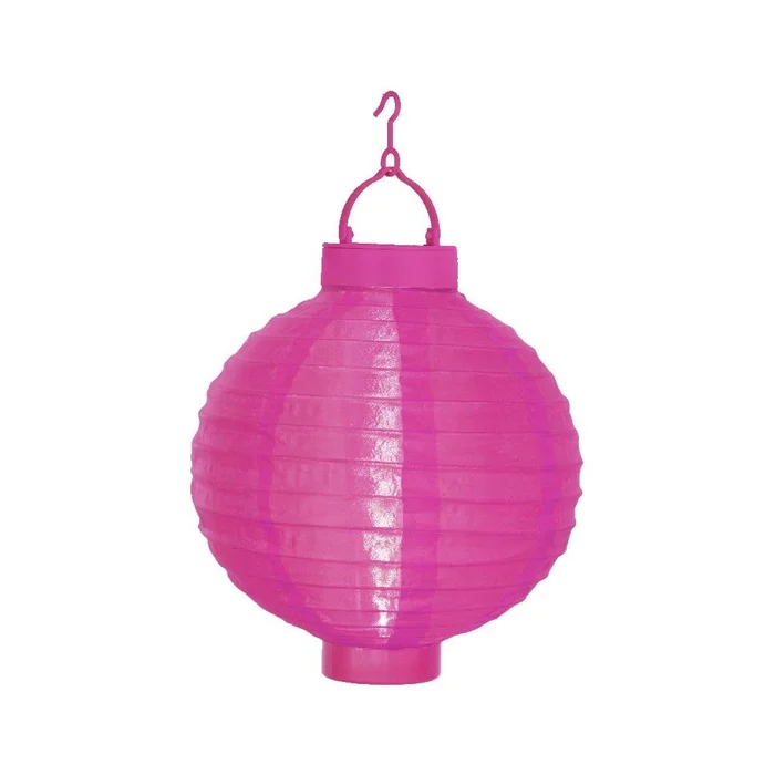 Růžový venkovní solární LED lampion Star Trading 20cm