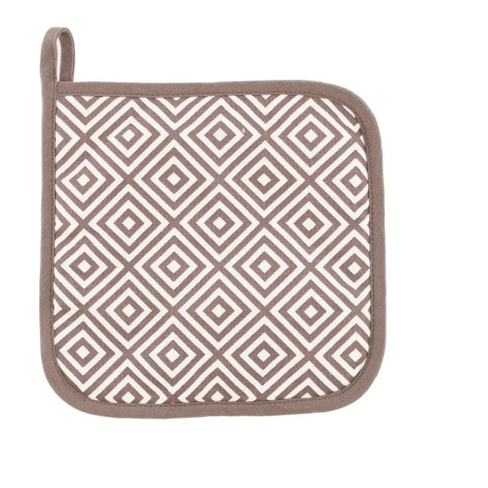 Sada 2 hnědých bavlněných chňapek Tiseco Home Studio Hexagon Tetris