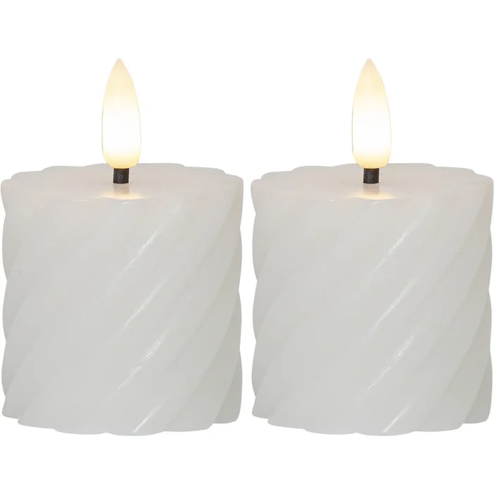 Sada 2 LED voskových svíček Star Trading Flamme Swirl 7,5 cm