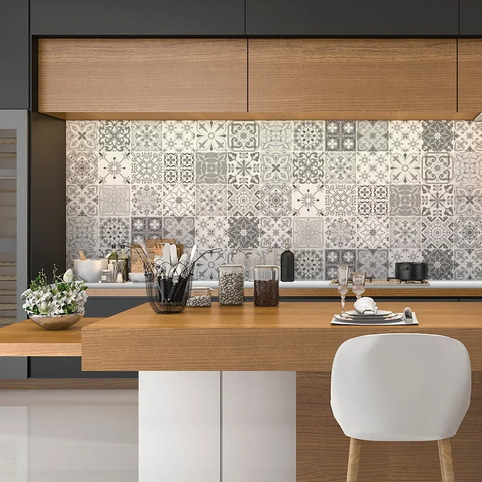 Sada 24 dekorativních samolepek na stěnu Ambiance Gythio 20x20 cm