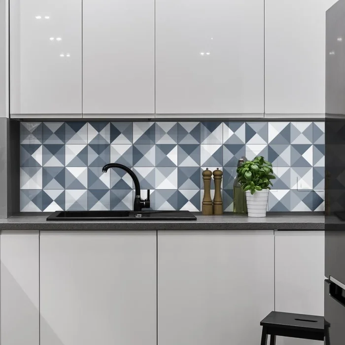 Sada 24 dekorativních samolepek na stěnu Azulejos Shades