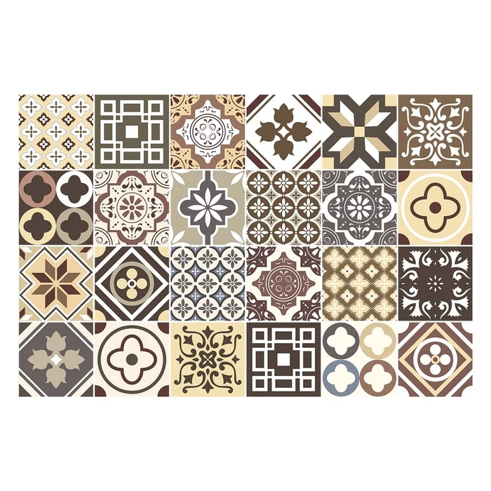 Sada 24 nástěnných samolepek Ambiance Kenjito 15x15 cm