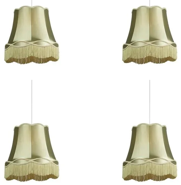 Sada 4 retro závěsných lamp zelených 45 cm
