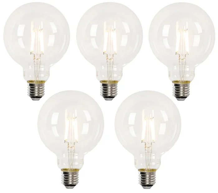 Sada 5 chytrých LED žárovek E27 G95 4,5W