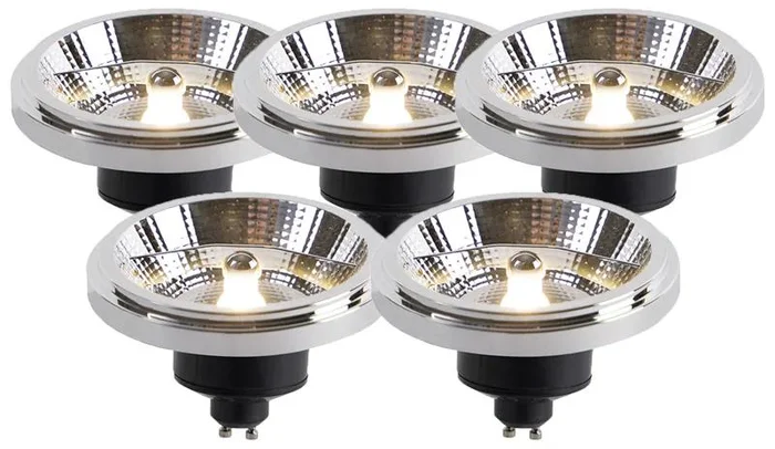 Sada 5 LED AR111 GU10 12W stmívatelných teplých odstínů