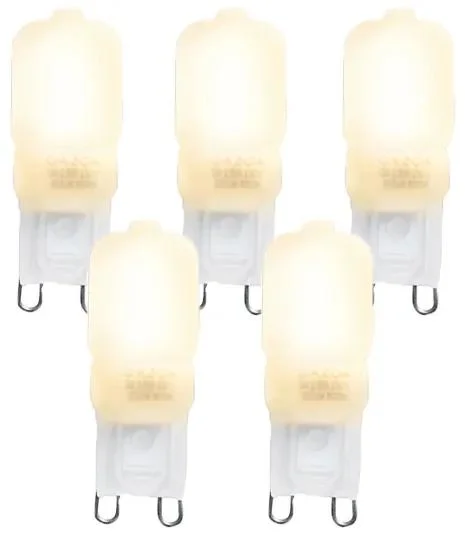 Sada 5 LED G9 žárovek 2W teplé bílé