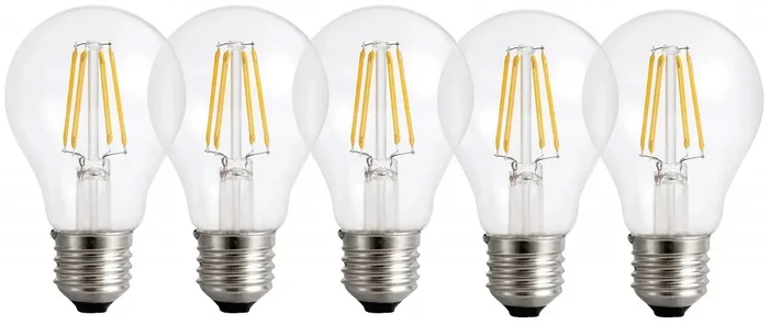 Sada 5 LED žárovek E27 7W teplá bílá