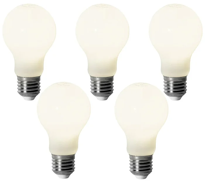 Sada 5 LED žárovek E27 A60 7W 806 lm 4000K