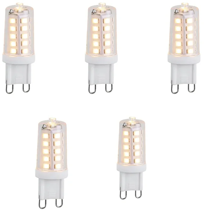 Sada 5 stmívatelných LED G9 3W 2700K