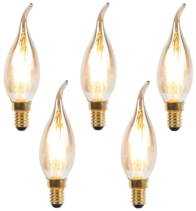 Sada 5 stmívatelných LED svíček E14